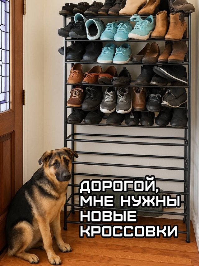 Девушка: я хочу кроссовки, а то у меня уже нечего носить
Также «нечего носить»: Смешная картинка 1746799980